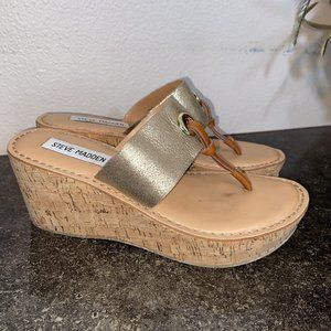 Steve Madden Gold Platform Sandals